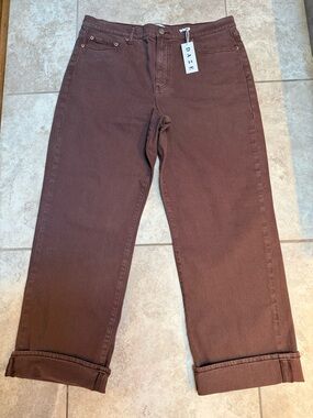 DAZE Women's 90’s Slouch Denim in Chocolate Brown